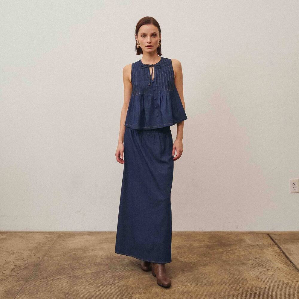 NEW ABLE chambray skirt in denim